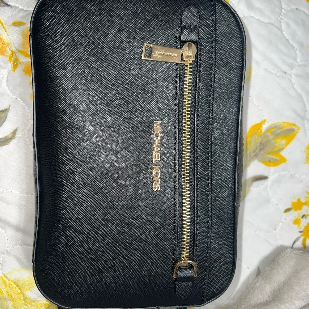 Michael Kors Black Pouch with Gold Accents